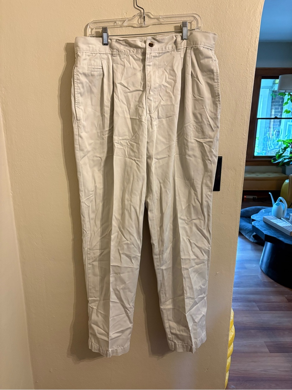 Bugle Boy Cream Pleated Chinos